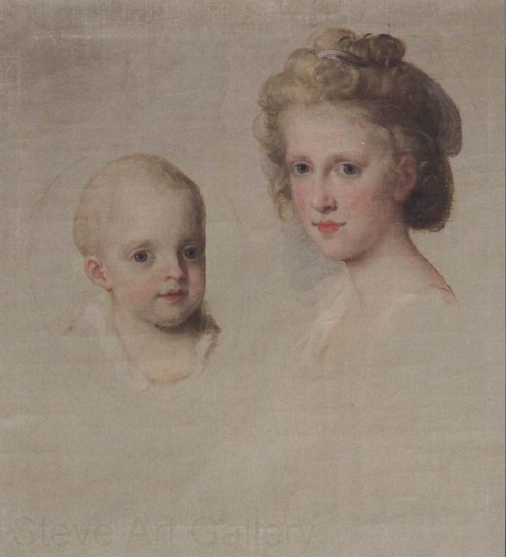 Angelica Kauffmann Bozzetto zum Bildnis Maria Luisa und Maria Amalia Norge oil painting art
